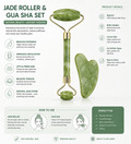 Premium Natural Jade Roller & Gua Sha Facial Massage Set | Face Lifting, Skin Tightening & Puffiness Reduction Tool