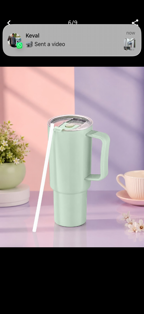 1200ML Premium Stainless Steel Insulated Travel Tumbler with Handle, Lid & Straw | Double Wall Vacuum Flask | Hot & Cold Coffee Mug | Car Cup Holder Friendly