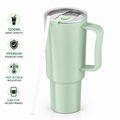 1200ML Premium Stainless Steel Insulated Travel Tumbler with Handle, Lid & Straw | Double Wall Vacuum Flask | Hot & Cold Coffee Mug | Car Cup Holder Friendly