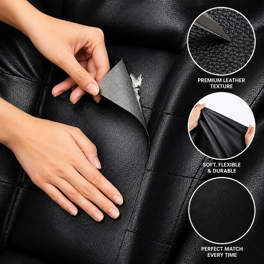 Premium Self-Adhesive Leather Repair Patch – Waterproof PU Leather Repair Tape for Sofa, Car Seats, Office Chairs, Furniture, Bags & Upholstery (Cut-to-Fit)