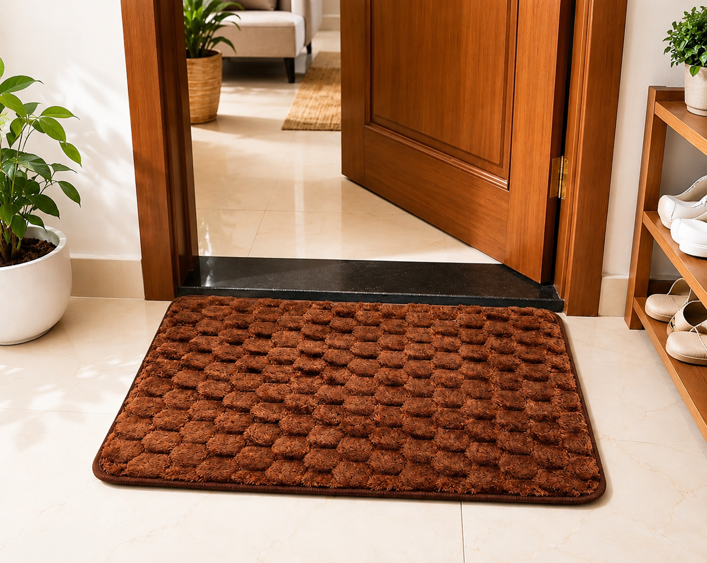 Premium Plush Anti-Slip Door Mat | Soft Absorbent Entrance Floor Rug for Home & Office (40 × 60 cm)