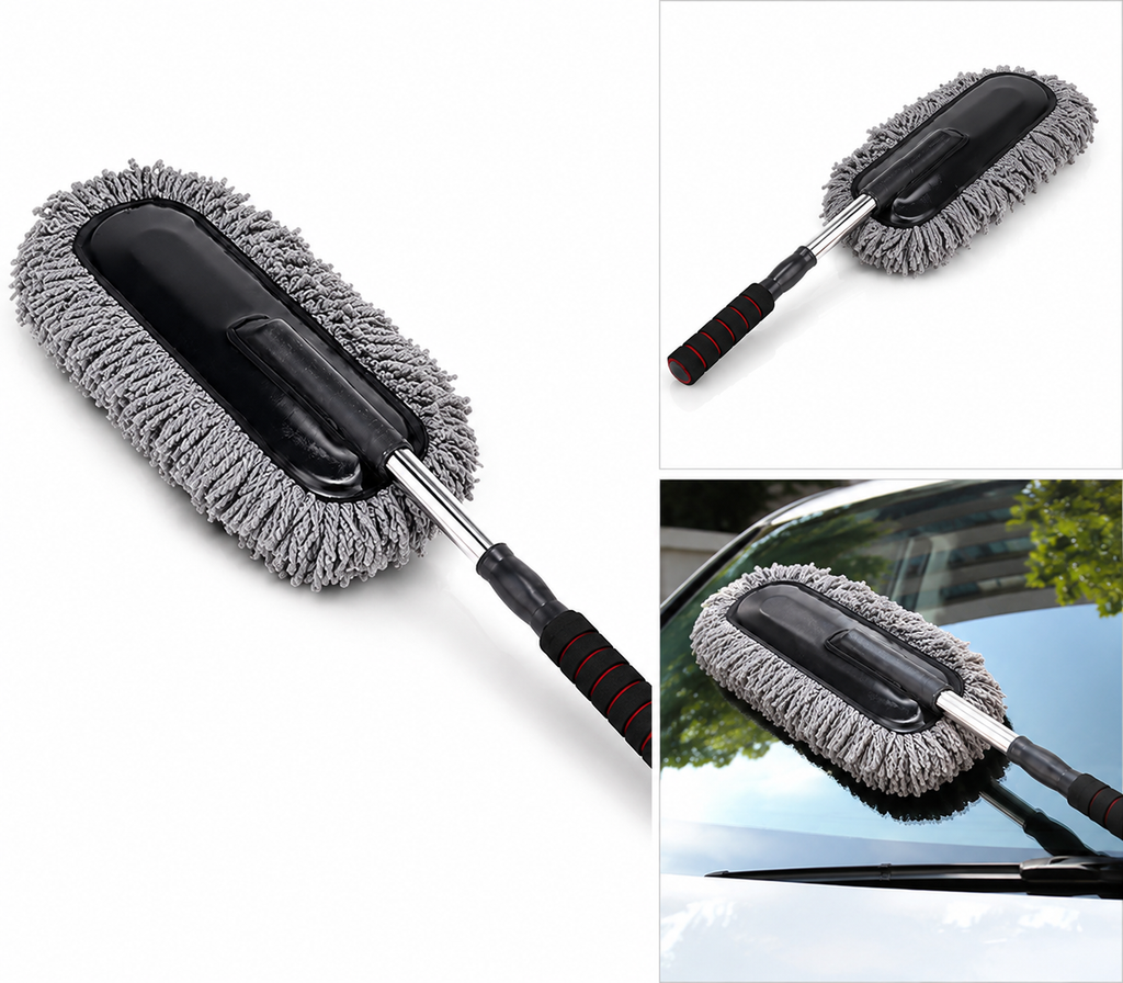 Premium Extendable Microfiber Car Duster – Soft Scratch-Free Car Cleaning Brush with Telescopic Handle for Car, SUV, Truck & Bike