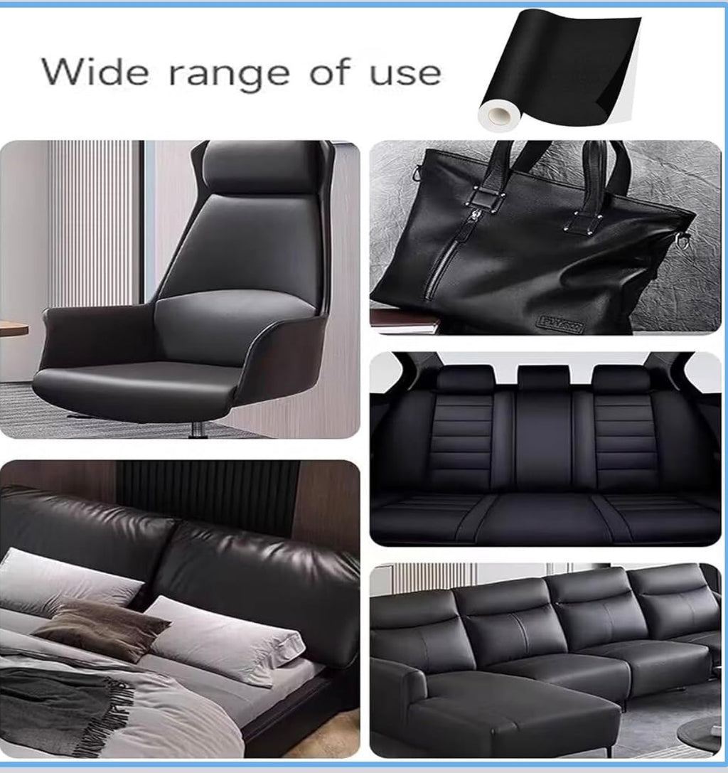 Premium Self-Adhesive Leather Repair Patch – Waterproof PU Leather Repair Tape for Sofa, Car Seats, Office Chairs, Furniture, Bags & Upholstery (Cut-to-Fit)
