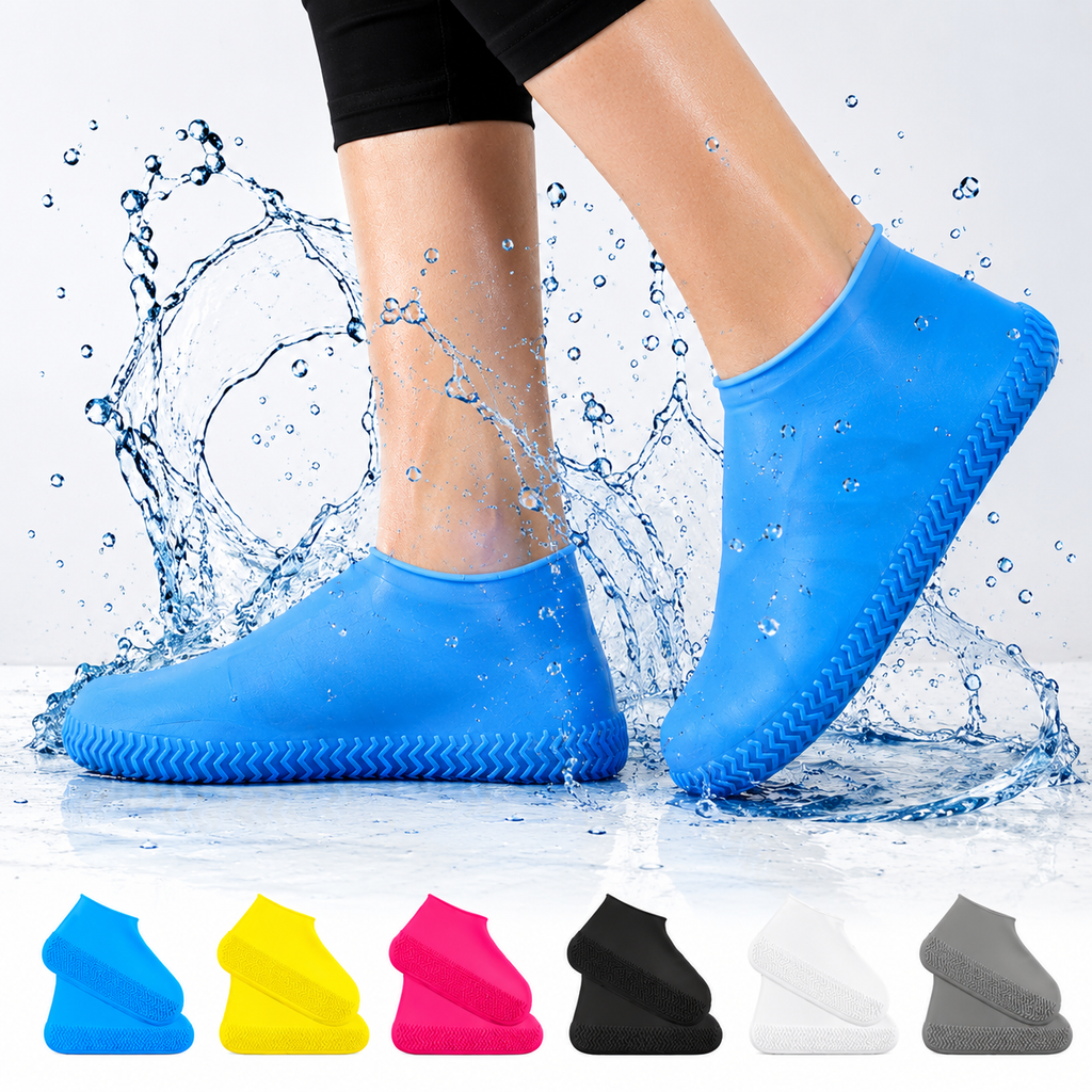 Premium Reusable Waterproof Silicone Shoe Covers | Anti-Slip Rain Shoe Protectors for Outdoor, Travel & Bike Riding
