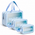 Premium 3-Piece Waterproof Travel Wash Bag Organizer Set | Cosmetic & Toiletry Storage Bags