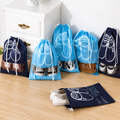 Travel Shoe Storage Bags with Transparent Window – Reusable Waterproof Drawstring Shoe Organizer (Pack of 5)